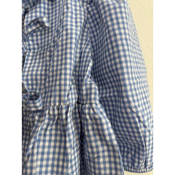 NWOT Women's Checkered Blue Tie Front Top White Country Retro Feminine Medium - Picture 11 of 13
